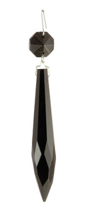 3" Black Crystal U-Drop Prism, ~4-1/4" overall length