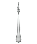3" Clear Teardrop w/Bead, ~4-3/8" overall height