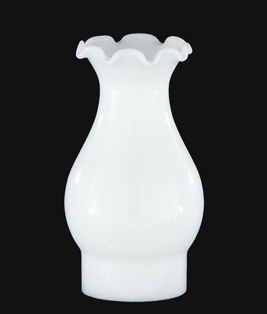 3" Fitter, 7" Tall Opal Glass Lamp Chimney