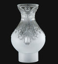 3" Fitter, 8-1/2" Tall Frosted & Clear, Embossed Glass Chimney