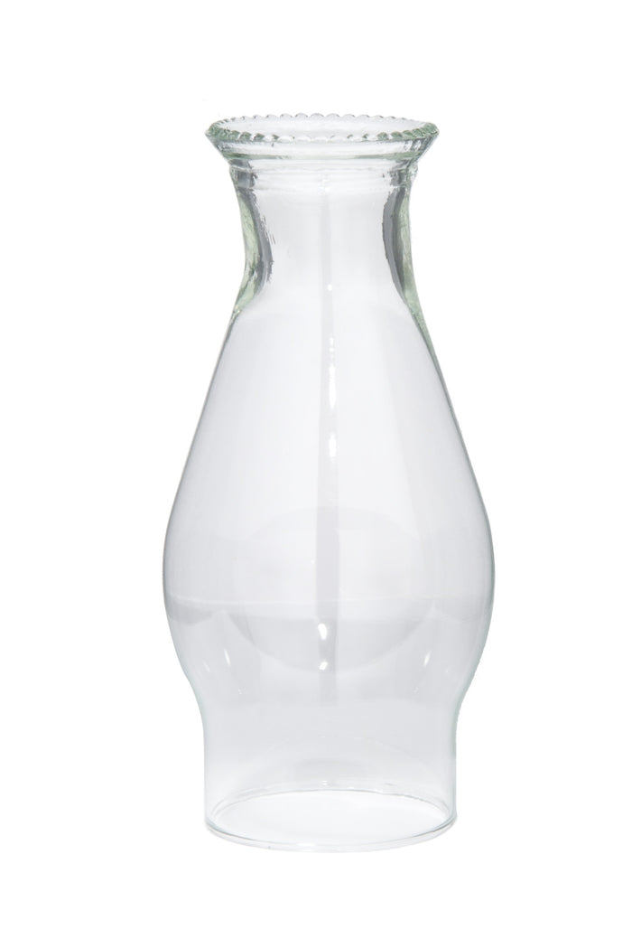 3" Fitter, 8-1/4" Tall Clear Beaded-Top Glass Lamp Chimney