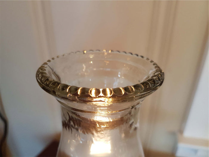 3" Fitter, 8-1/4" Tall Clear Beaded-Top Glass Lamp Chimney
