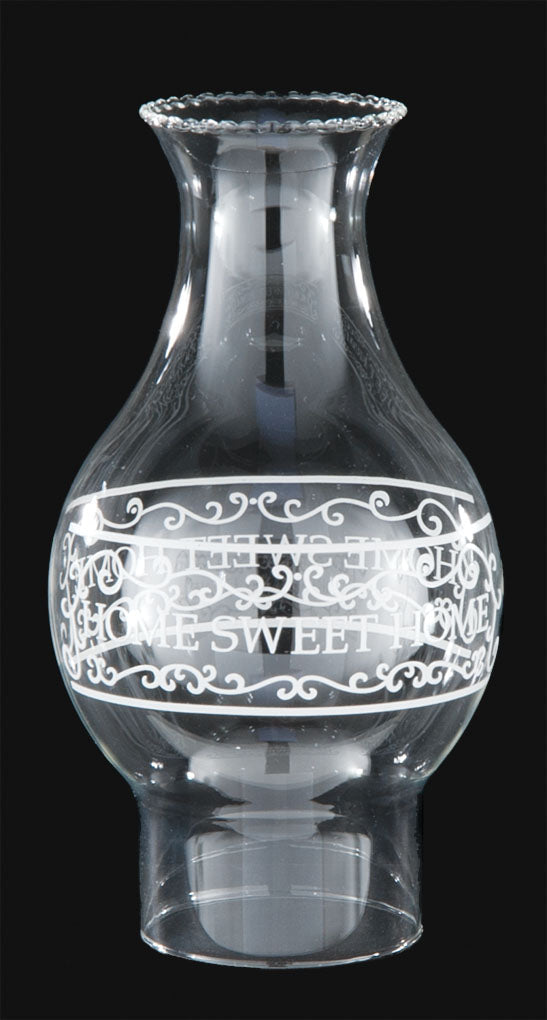 3" Fitter, 8-3/4" Tall "Home Sweet Home" Chimney Globe