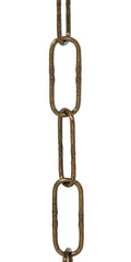 3 ft. 10 Gauge Embossed Steel Chain, Brass Plated, Antique Brass