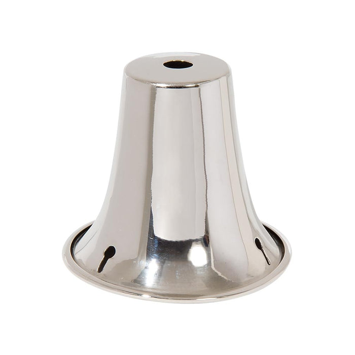 3 Inch Tall Polished Nickel Brass Trumpet Shape Bead-Chain Shade Holder, Tap 18IP