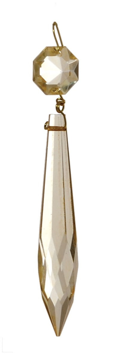 3" Light Gold U-Drop Prism, ~4-1/4" overall length