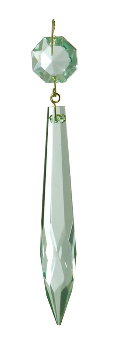 3" Light Green U-Drop Prism, ~4-1/4" overall length