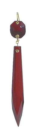 3" Ruby U-Drop Prism, ~4-1/4" overall length