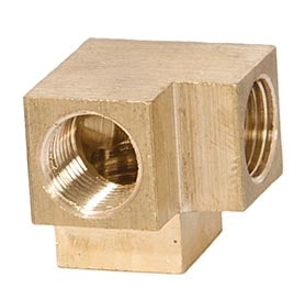 3-Way, Top and Two Corner 3/4 Inch Tall Unfinished Brass Lamp Arm Back, 1/8F All Sides