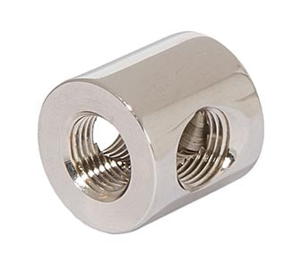 3/4 Inch Height Long 3-Way Polished Nickel Finish Brass Arm Back, 1/8F Bottom and Sides