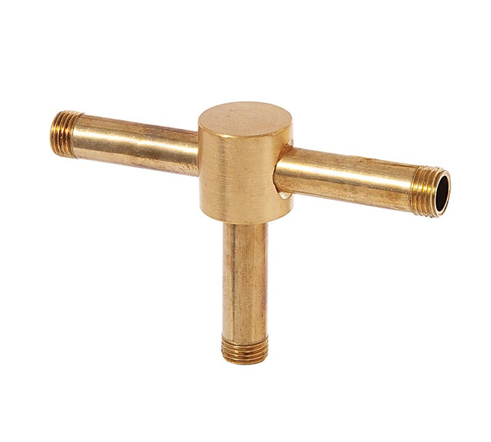 3/4 Inch Height Long 3-Way Polished Nickel Finish Brass Armback, 1/8F Bottom and Sides (21206N)