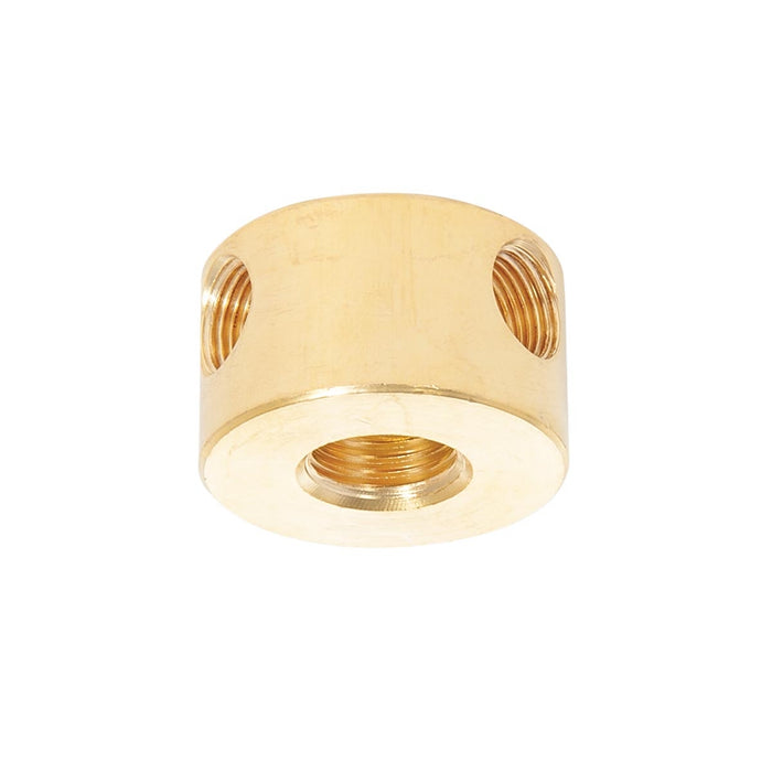 3/4 Inch Height Unfinished Brass Straight Disc 3-Way Arm Back, 1/4F x 1/8F