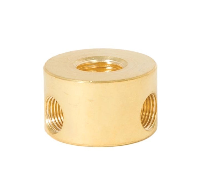 3/4 Inch Height Unfinished Brass Straight Disc 3-Way Arm Back, 1/4F x 1/8F
