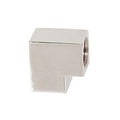 3/4 Inch Tall 90 Degree Geometric Style Polished Nickel Finish Brass Lamp Arm Back, 1/8F x 1/8F