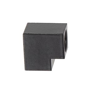 3/4 Inch Tall 90 Degree Geometric Style Satin Black Finish Brass Lamp Arm Back, 1/8F x 1/8F