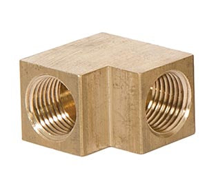 3/4 Inch Tall 90 Degree Geometric Style Unfinished Brass Lamp Arm Back, 1/8F x 1/8F
