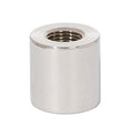 3/4 Inch Tall Brass Lamp Coupling, 1/8F Tap, Polished Nickel