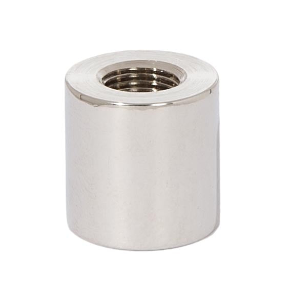 3/4 Inch Tall Brass Lamp Coupling, 1/8F Tap, Polished Nickel