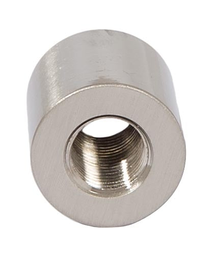 3/4 Inch Tall Brass Satin Nickel Finish Lamp Coupling, 1/8F Tap