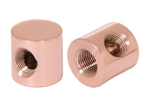 3/4 Inch Tall Polished Copper Finish 2-Way Brass Lamp Arm Back, 1/8F