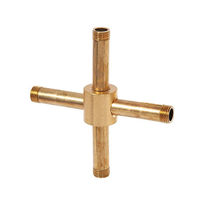 3/4 Inch Tall Polished Copper Finish 4-Way Brass Armback, 1/8F Tap (21200C)