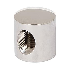 3/4 Inch Tall Polished Nickel Finish 2-Way Brass Lamp Arm Back, Tap 1/8F
