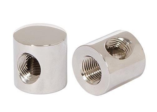 3/4 Inch Tall Polished Nickel Finish 2-Way Brass Lamp Arm Back, Tap 1/8F