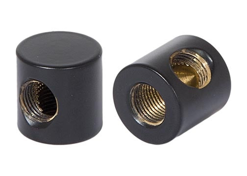 3/4 Inch Tall Satin Black Finish Brass 2-Way Brass Lamp Arm Back, Tap 1/8F
