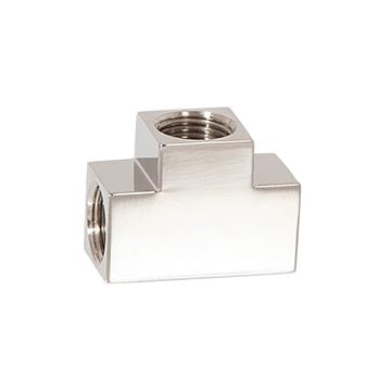 3/4 Inch Tall Tee Angle Geometric Style Polished Nickel Finish Brass Lamp Arm Back, 1/8F x 1/8F