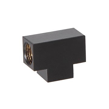 3/4 Inch Tall Tee Angle Geometric Style Satin Black Finish Brass Arm Back, 1/8F All Sides