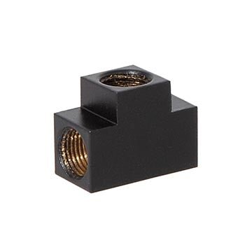3/4 Inch Tall Tee Angle Geometric Style Satin Black Finish Brass Arm Back, 1/8F All Sides