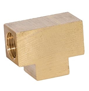3/4 Inch Tall Tee Angle Geometric Style Unfinished Brass Lamp Arm Back, 1/8F x 1/8F