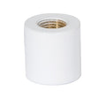 3/4 Inch Tall White Enamel Brass Lamp Coupling, 1/8F Tap