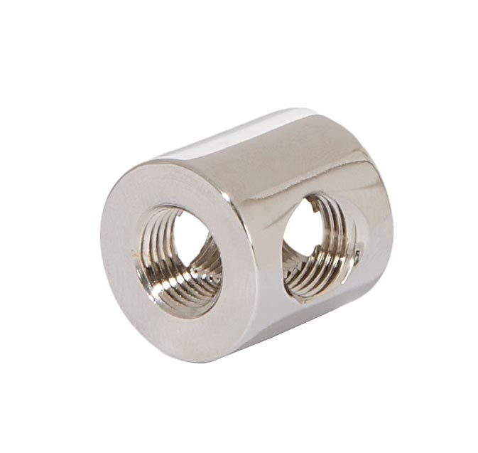 3/4" Tall 4-Way Brass Arm Back, 1/8F Tap, Polished Nickel