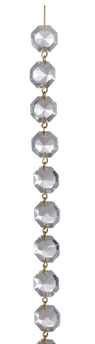 39" Clear Jewel Chain, 5/8" (16mm) diameter beads