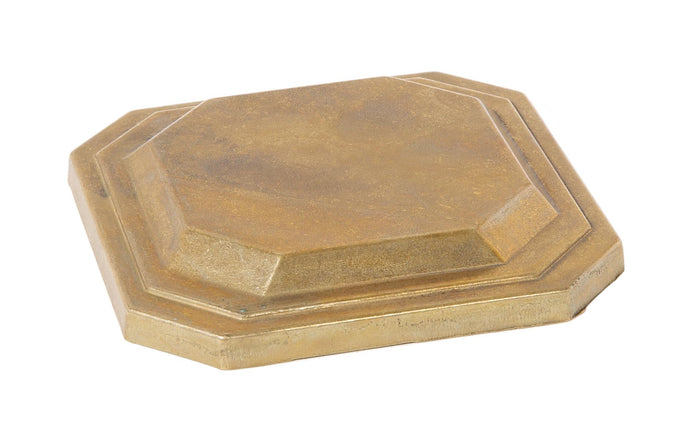4-7/8 Inch Wide Square Unfinished Die Cast Brass Back-plate or Canopy, No Center Hole