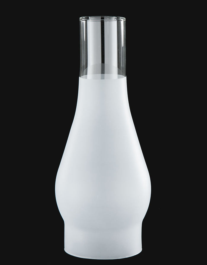 4" Fitter, 12" Tall, 3/4 Sandblasted Big Store Lamp Chimney