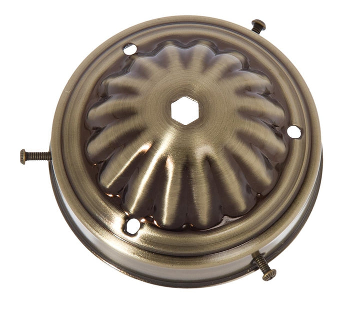 4" Fitter Steel Shade Holder, 1/8 IP, Antique Brass