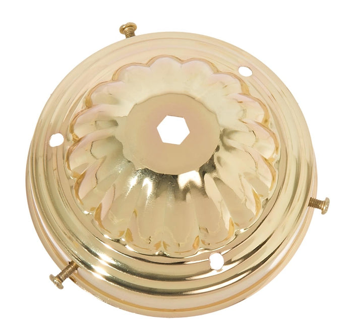 4" Fitter Steel Shade Holder, 1/8 IP, Brass Plated