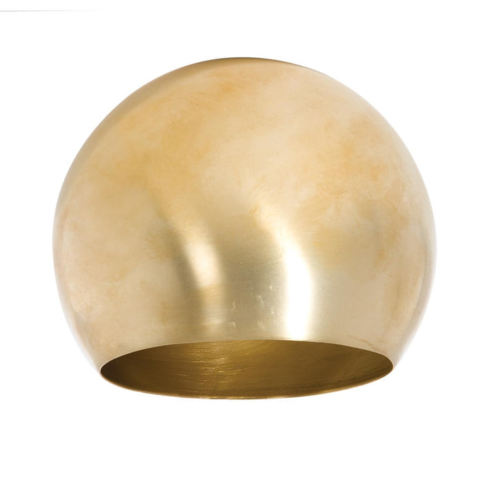 4 Inch Diameter Unfinished Satin Brass Eyeball-Shaped Metal Lamp Shade
