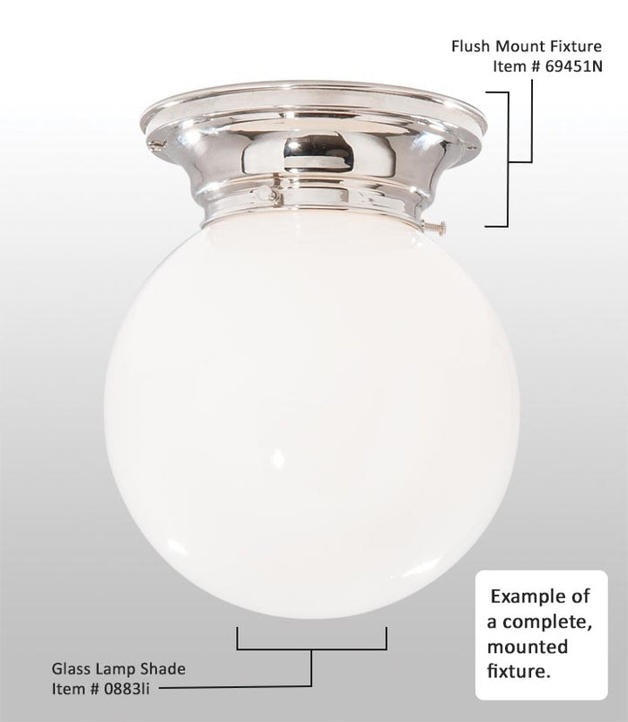 4 Inch Fitter Wired Polished Nickel Finish Brass Flush Mount Fixture