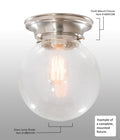 4 Inch Fitter Wired Satin Nickel Finish Brass Flush Mount Fixture