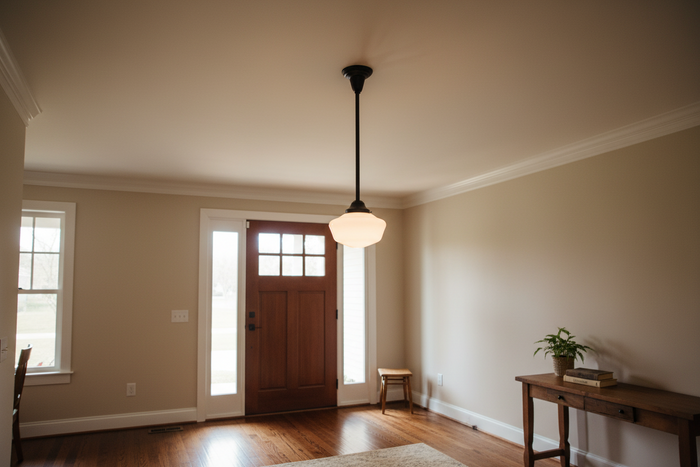 4 Inch Shade Fitter Satin Black Finish Brass Schoolhouse Style Pendant Fixture - No Shade (69415BK)