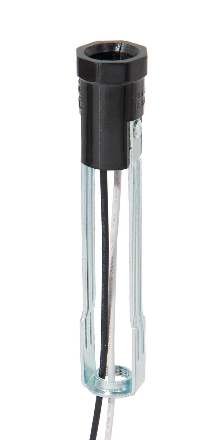 4" Tall Candelabra Base Phenolic Socket, 26" Wire Leads