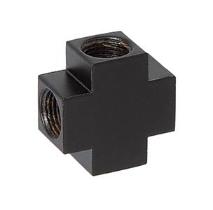 4-Way, 1 Inch Tall Geometric Style Satin Black Finish Brass Arm Back, 1/8F All Sides