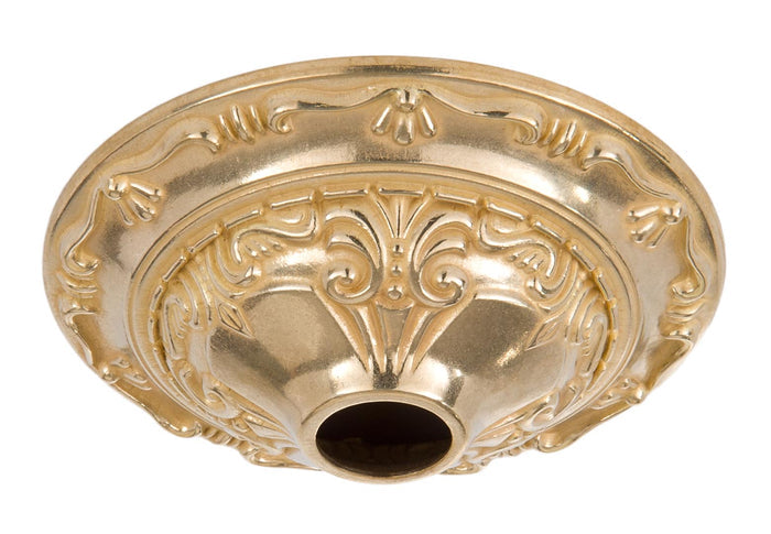 5-1/2" Diameter, Die Cast Brass Ceiling Canopy with Classic Design, 1-1/16 inch center slip