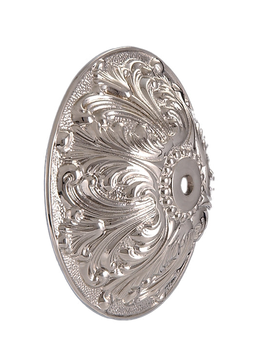 5-1/2" diameter Ornate Nickel Plated, Solid Brass Back Plate
