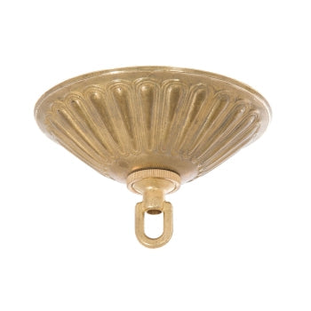 5-1/2 Inch Diameter Decorative Unfinished Brass Die Cast Canopy with Hardware Kit (11726UHK)