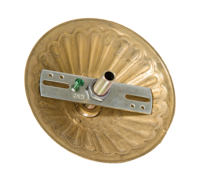 5-1/2 Inch Diameter Decorative Unfinished Brass Die Cast Canopy with Hardware Kit (11726UHK)