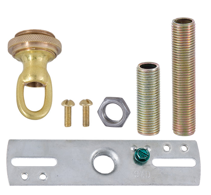 5-1/2 Inch Diameter Decorative Unfinished Brass Die Cast Canopy with Hardware Kit